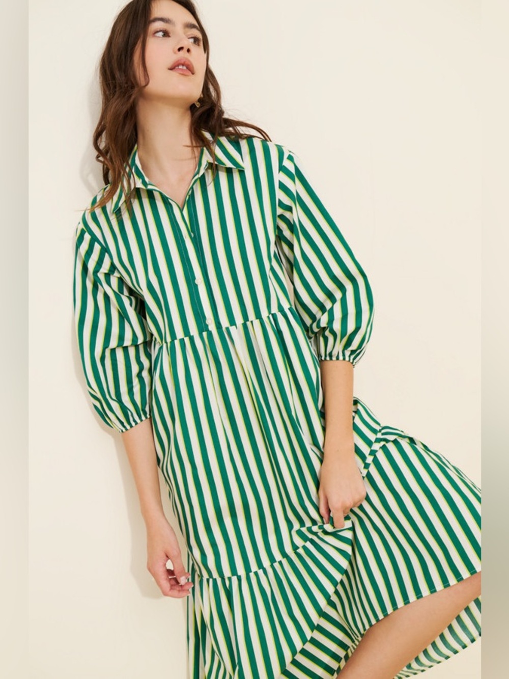 Anthropologie Maeve Bettina Tiered shirt dress